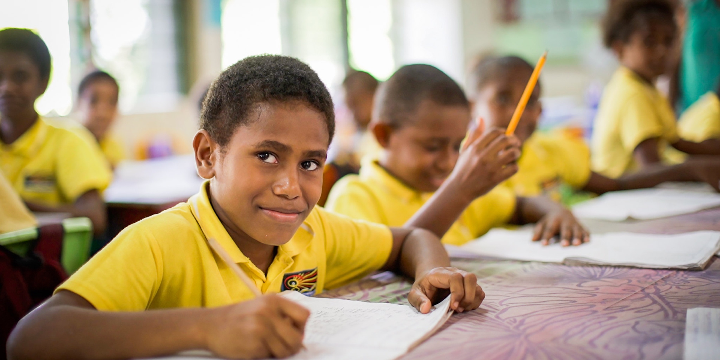  Students in class at the FresWota School, Vanuatu. Credit: GPE/Arlene Bax